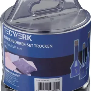 Diamant-Fliesenbohrer SET SANITÄR D.6 mm/6 mm/8 mm/10 mm/14mm L.63,5mm 5-tlg.TW Schnäppchen