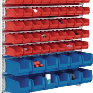 Sichtlagerkastenset H1000xB1010xT255mm STA verz.m.Kästen45xMK5 rot,12xMK4 blau Rabatt