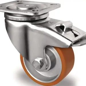 Bestseller Lenkrolle D.80mm Trgf.180kg m.Festst.PU Platte L100xB85mm Rl.braun TECWERK