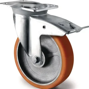 Bestpreis Schwerlastlenkrolle D.200mm Trgf.1000kg Totalfesteller Guß-PU