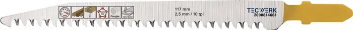 Meistverkauft Stichsägeblatt Gesamt-L.117mm Zahnt.2,5mm S.1,45mm HCS 5 St./Karte TECWERK