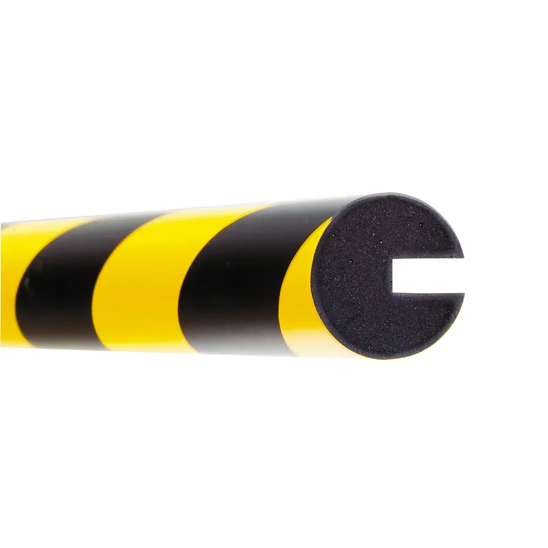 Echt MORION Prallschutz, Kreis, Profilschutz 40/40/8 mm, gelb/schwarz, zum Aufstecken, Länge: 5000 mm