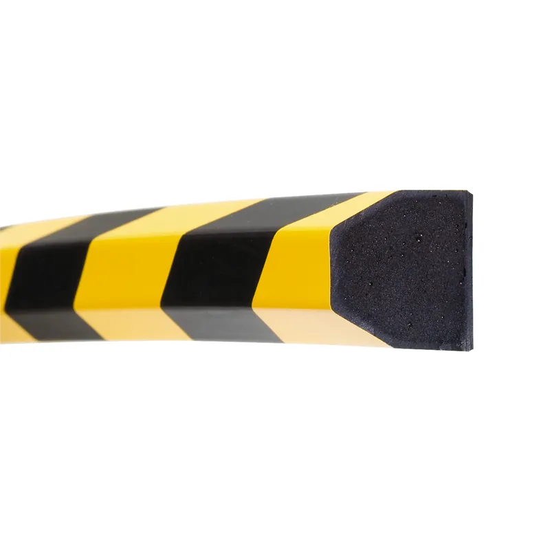 Zertifiziert MORION Prallschutz, Trapezform, Flächenschutz 40/40 mm, gelb/schwarz, magnetisch, Länge: 1000 mm
