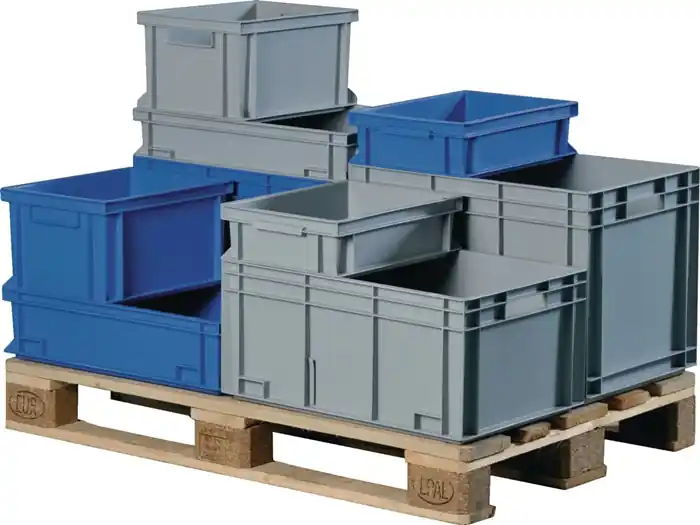 Highlight Transportbehälter L300xB200xH120mm grau PP Muschelgr.Seitenwände geschl.TECWERK