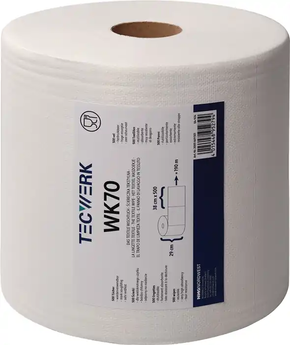 Putztuch WK 70 L.ca.380 mmxB.ca.290mm weiß 1-lagig Rl.TECWERK Sonderangebot
