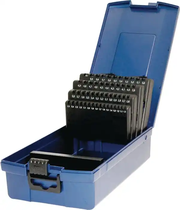 Meistverkauft Leerkassette f.Spiralbohrer DIN 338 Abm.1-5,9mm steig.um 0,1mm 50-tlg.Ku.TECWERK