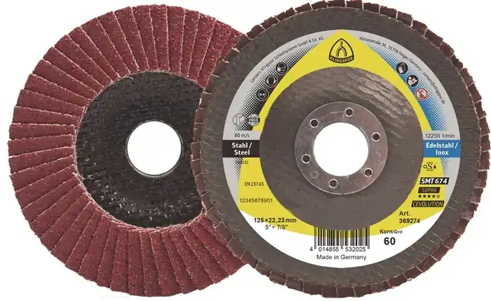 Saisonangebot Fächerscheibe SMT 674 D.125mm K.60mm gewölbt STA keramischer Korund KLINGSPOR VE: 10 Stück