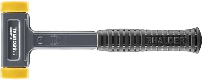 Wochenendangebot Schonhammer SECURAL L.300mm Kopf-D.30x40mm rückschlagfrei mittelh.PU gelb HALDER