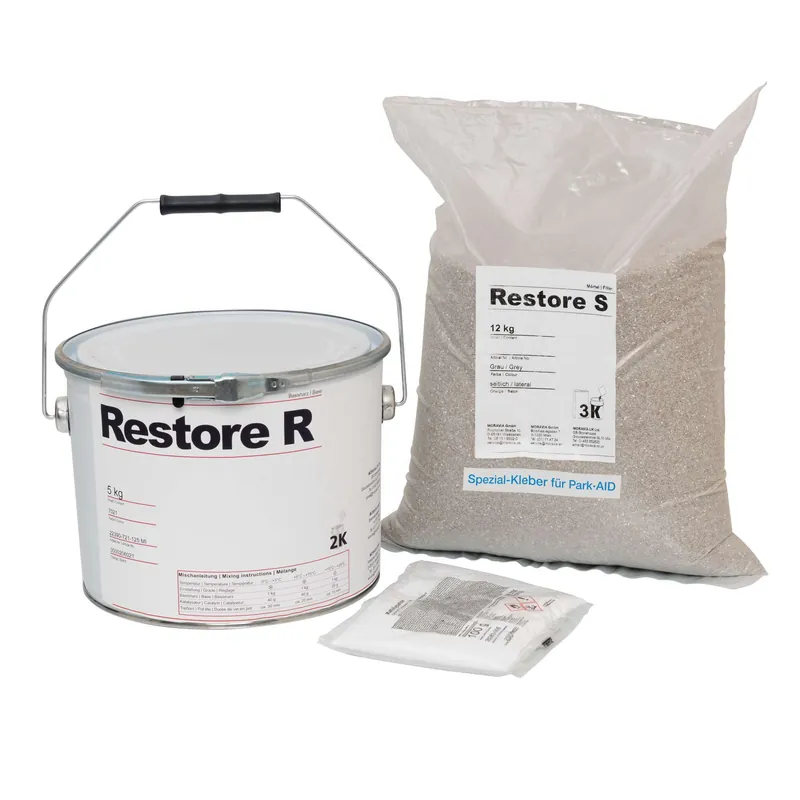 Spezialkleber Radstopp Park-AID, 3-K-Kleber Harzbasis, 12kg Quarzsand, 5kg Bindemittel, 0,2kg Härter Letzte Chance
