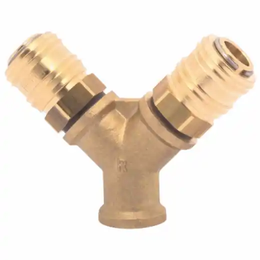 Nur Heute ELMAG 2-fach-Verteiler (ohne Kupplungen) - IG 3/8", Messing