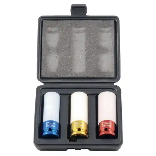 Must-Have ELMAG Schlagnussen-Satz 1/2", lange Version - SW 17,19,21 mm, Anti-Kratz beschichtet