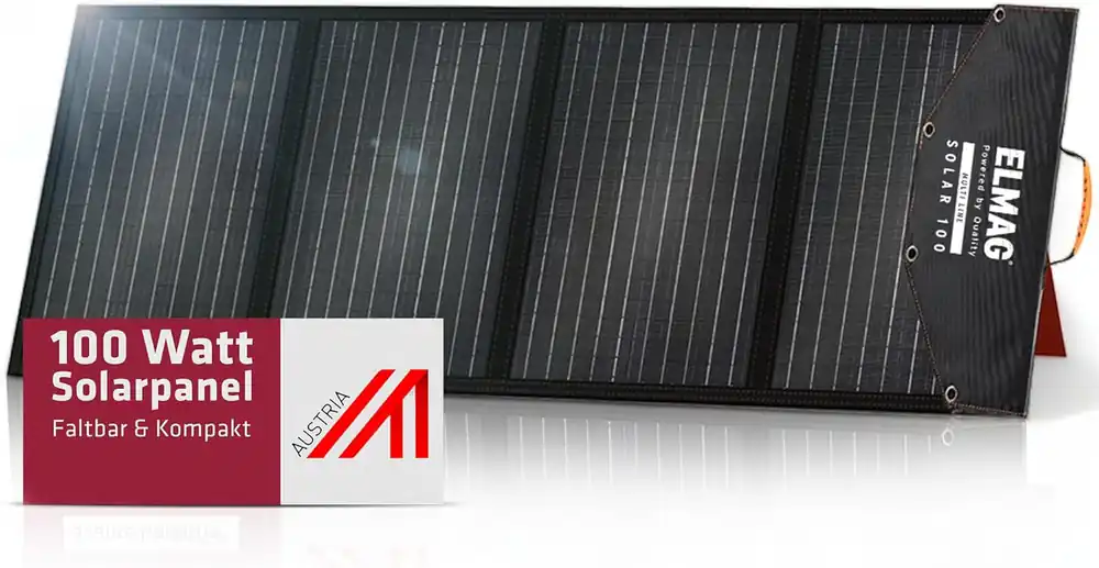 Billig ELMAG Faltbares Solarpanel SOLAR 100 - monokristallin - 18VDC, 100Wp für tragbare Powerstations