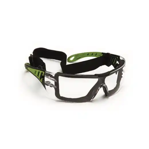 ELMAG Schutzbrille farblos schwarz/grün - PC2mm kratzfest & antifog, inkl. Schaumstoff & Kopfband Aktuell