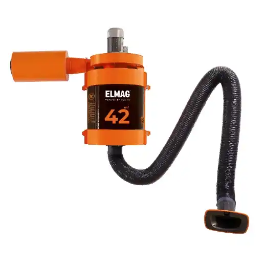 ELMAG Absauganlage, MaxiFil, stationär - Absaugarm Ø 150mm/4m in Schlauchausführung Markenware