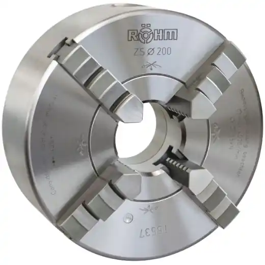 ELMAG RÖHM-Vierbacken Drehfutter - DM 160, Kegel 4, DIN 55029 Stahlkörper, Camlock Neu