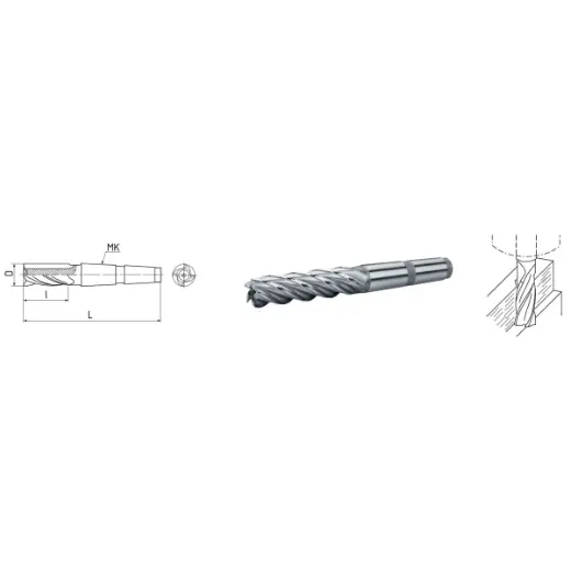 ELMAG Schaftfräser lang mit Morsekegel Typ N - DIN 845/228 A - HSS Co5 Heißes Angebot
