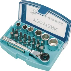 Begrenztes Angebot Bit-/Steckschlüsselset 24-tlg.Schlitz/PH/PZD/T/Knarre/6 Nüsse TECWERK