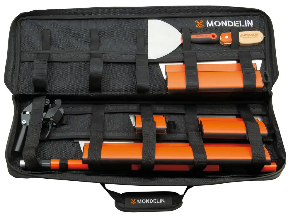 MONDELIN Textil-Tasche Ergolame® – Integrierte Klingenschutzabdeckungen – Sicher & bequem Echt