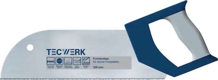 Furniersäge Blatt-L.325mm ZpZ 15 2K-Griff f.dünne Holzplatten TECWERK Garantierte Lieferung