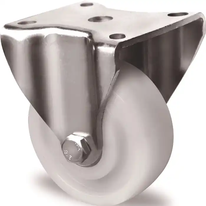 Günstig Schwerlast-Bockrolle D.100mm Trgf.500kg Ku.Platte L100xB88mm Farbe Rl.weiß TW