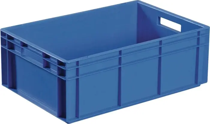 Sale Transportbehälter L600xB400xH420mm blau PP Durchfassgr.Seitenw.geschl.TECWERK