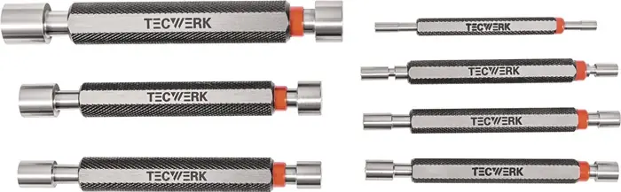 Geprüft Grenzlehrdornsatz H7 je 1 St.3,4,5,6,8,10,12mm m.Gut/Auss.TECWERK