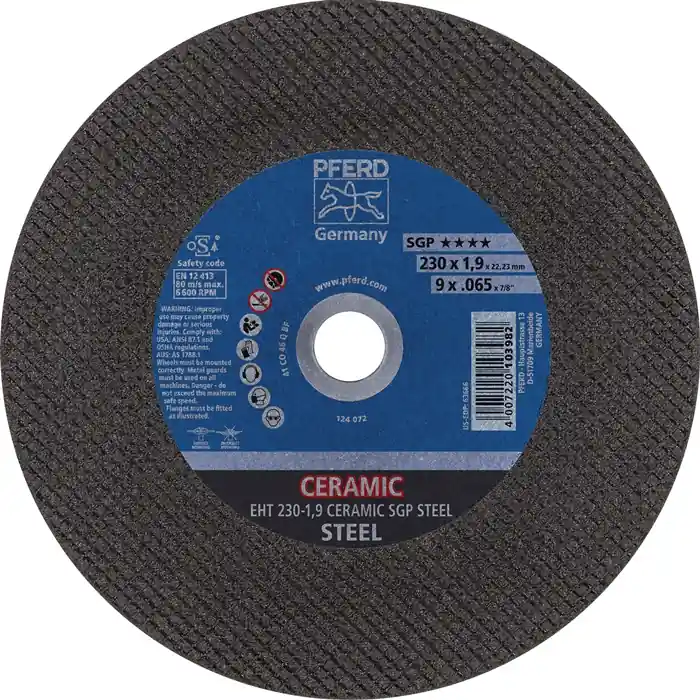 Aktuell Trennscheibe Ceramic SGP Steel D230x1,9mm ger.STA PFERD VE: 25 Stück