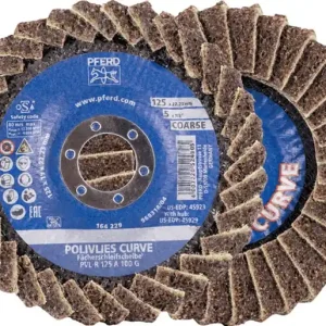 Preis Gesenkt Fächerscheibe POLIVLIES-CURVE PVL-R D.125mm K.100 Korund A PFERD TOOLS VE: 5 Stück