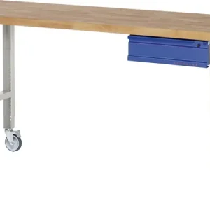 Schnäppchen Werkbank B2000xT700xH950-1000mm Buche massiv lichtgrau/blau 1Schubl.TECWERK