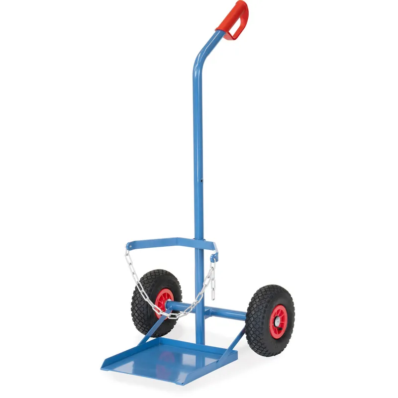 Jetzt Kaufen fetra Stahlflaschenkarre pulverbeschichtet blau RAL 5007 für 1 Propangasflasche 11 kg Ø 300 mm oder 33 kg Ø 318 mm