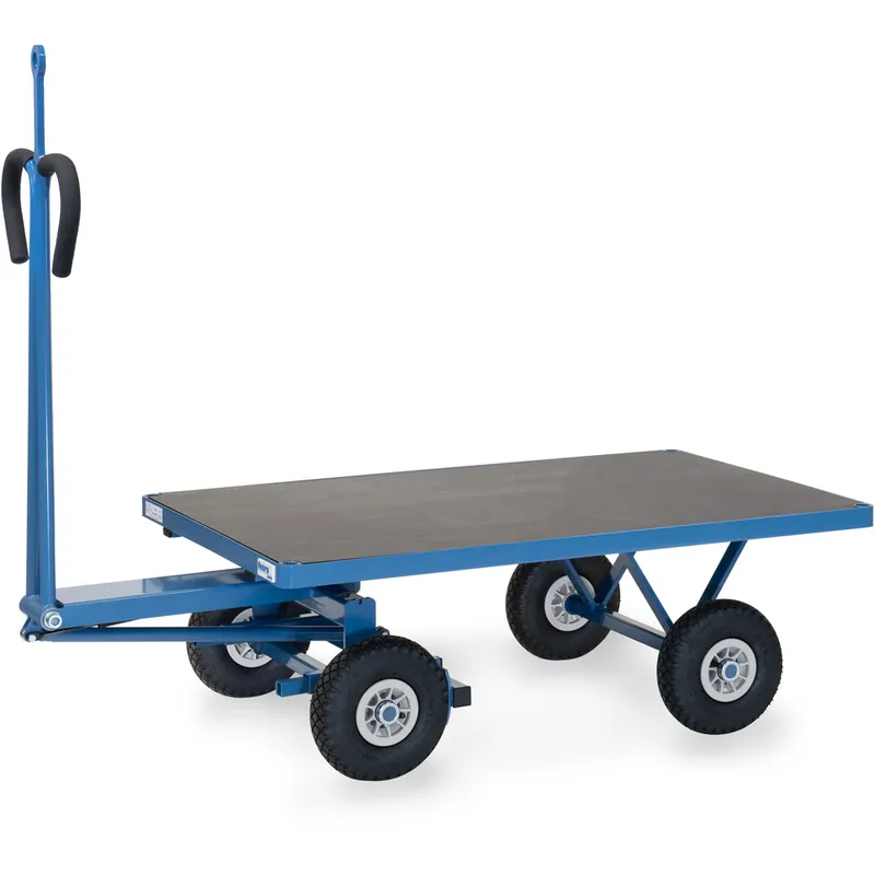 Heißes Angebot fetra Handpritschenwagen pulverbeschichtet blau RAL 5007 mit Zugöse