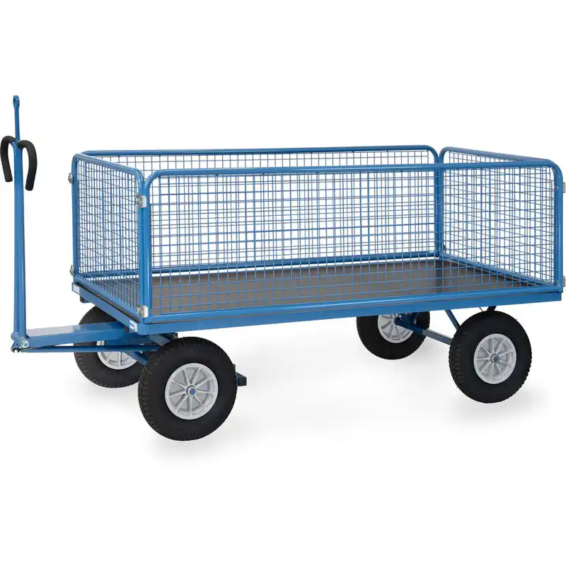 fetra Handpritschenwagen pulverbeschichtet RAL 5007 Wände 600 mm mit Zugöse Jetzt Kaufen