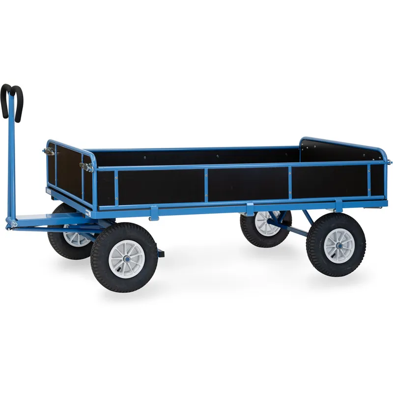 Direktkauf fetra Handpritschenwagen pulverbesichtet blau RAL-5007 3 Bordwände abklappbar