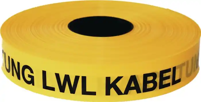 Trassenwarnband Achtung LWL Kab.B.40mm L.250m gelb KELMAPLAST Neue Ware