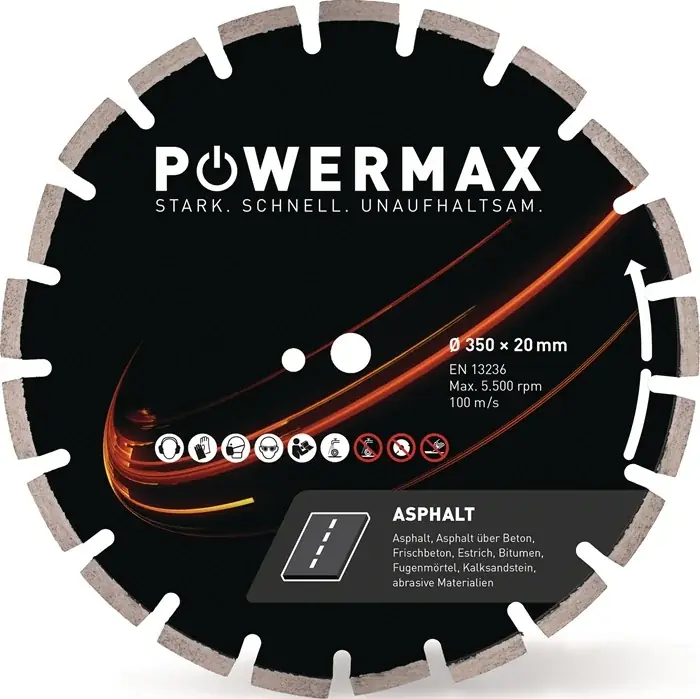 Super-Preis Diamanttrennscheibe PowerMax Asphalt D.300mm Bohr.20mm Seg.-B.3,0mm