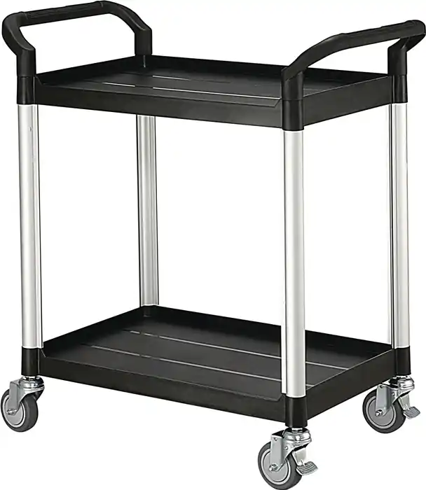 Tischwagen 2 Ladeflächen L680xB450mm schwarz Trgf.250kg RUXXAC Neu