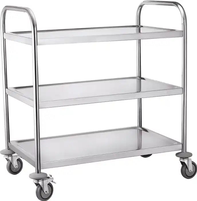 Sofort Bestellen Tischwagen 3 Ladeflächen L820xB500mm silber Trgf.150kg RUXXAC