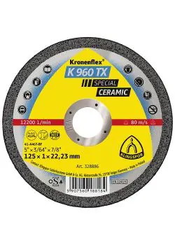 Trennscheibe K 960 TX Keramik - Durchmesser 115 bis 125 mm - Breite 1 mm - Bohrung 22,23 mm Highlight