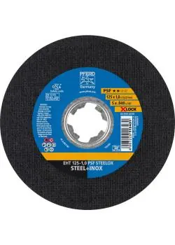 Jetzt Kaufen PFERD Trennscheibe EHT - PSF STEELOX/X-LOCK - Außen-Ø 115 und 125 mm - Aufspannsystem X-LOCK (22,23) - VE 25 Stück - Preis per VE