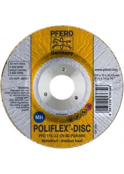 Neu Im Sortiment Schleifscheibe - PFERD Poliflex® - mittelharte PUR-Bindung - für INOX, Titan etc. - Preis per Stück
