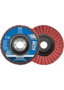 Top-Preis PFERD POLIVLIES-Fächerscheibe PVZ - CO-COOL/Korund A - Außen-ø 115 und 125 mm - Korngröße CO-COOL 60 / A 100 G bis CO-COOL 120 / A 240 F - VE 5 Stück - Preis per VE