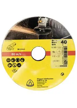 Fiberscheibe CS 561 - Durchmesser 115 bis 125 mm - Loch 22 mm - Korn 24 bis 120 - Korund - VE 25 Stück - Preis per VE Top-Seller