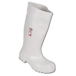 Echt Arbeits-Gummi-Stiefel "Safe-Gigant" - Größe 37 bis 48 - weiß - PVC/Nitril - S4 - Reflexpunkte an der Ferse