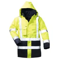 Saisonangebot Warnschutz Parka "Jannis" - Gr. XS bis XXXL - fluoreszierend gelb - EN ISO 20471 Kl. 3 - 100% PES - atmungsaktive PU-Beschichtung - wind- u. wasserdicht - Innenfutter