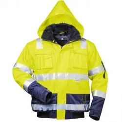 Sale Warnschutz-Pilotenjacke "Arthur" - Gr. S bis XXXXL - fluoreszierend gelb/marine - EN ISO 20471 Klasse 3 - EN343 - mit Schulterreflex - 4 in 1-Funktion