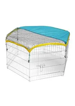 Knallerangebot Freilaufgehege - 6-eckig - Metall verzinkt - Ø 110 cm - Gitterabstand 2,8 cm
