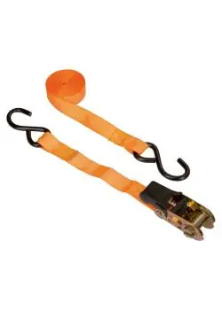 Preiswert Ratschenzurrgurt 4er-Set - 2-teilig - Polyester - Länge 5,0 m - Breite 25 mm - Zugkraft 250 kg / 500 kg - orange