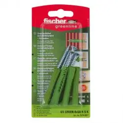 Beliebt Universaldübel UX GREEN 8 x 50 R S K - mit Rand und Schraube - SB-Karte