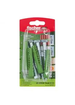 Universaldübel UX GREEN 10x60 R S K - mit Rand und Schraube - SB-Karte Ausverkauf