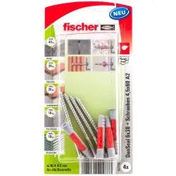 Meistverkauft DuoSeal - DuoSeal 6 x 38 S PH TX A2 K - Bohrernendurchmesser 6 mm - Schraubenabmessung 4,5 x 60 mm - Inhalt 4 Dübel + 4 Schrauben - VE 5 Stück - Preis per VE